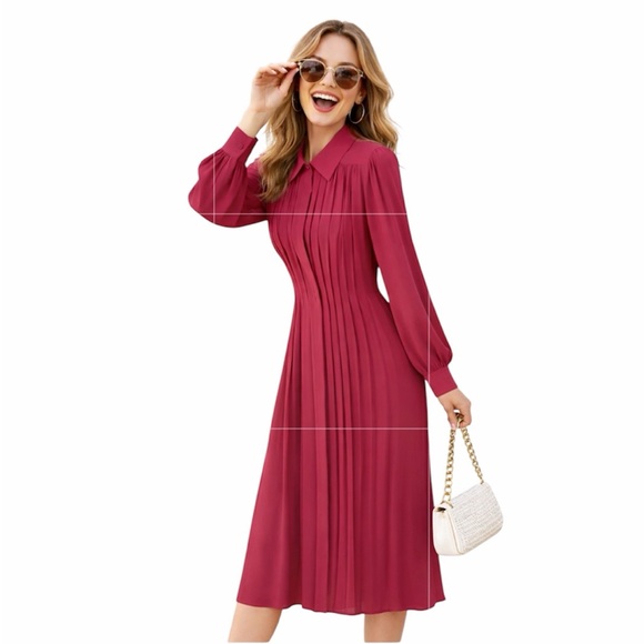 Diane Von Furstenberg Dresses & Skirts - Diane Von Furstenberg Burgundy Long Sleeve Dress